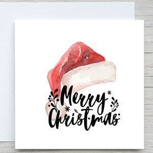 Biglietto di Natale personalizzato, biglietto con cappello di Natale, biglietto per le feste, biglietto personalizzato, biglietto di buone feste, biglietto di buon Natale