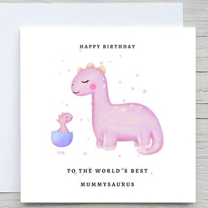 Cartão de aniversário, cartão de amor, cartão Mummysaurus, cartão de aniversário para a mãe, aniversário da mãe