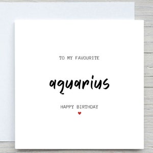 Aquarius Sternzeichen Geburtstagskarte für Sie, zu meinem Lieblings-Wassermann alles Gute zum Geburtstag, Horoskop-Astrologie-Geburtstagskarte