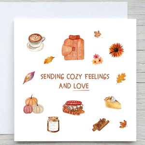Envoi de sentiments chaleureux, carte d'automne, carte aquarelle de feuilles d'automne, envoi de carte d'amour, carte d'action de grâces, carte d'Halloween
