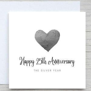 Personalized 25th Anniversary Card: Silver Year Keepsake