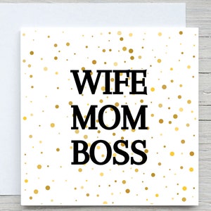 Cartão de aniversário, cartão fofo para mãe, esposa mãe chefe, cartão de aniversário para mãe, aniversário de mãe, cartão de dia das mães,