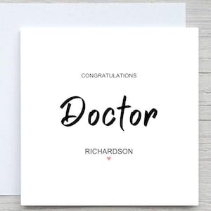 Carte personnalisée de félicitations pour le médecin : nouvel emploi, remise des diplômes