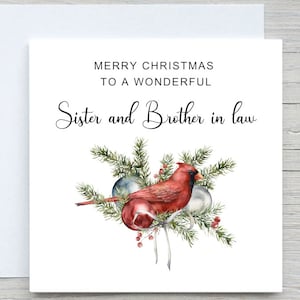 Carte de Noël beau-soeur et beau-frère, carte de Noël soeur, carte de Noël de famille, carte de Noël beau-frère, cadeau de Noël