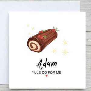 Jolie carte de Noël, carte de Noël personnalisée drôle, carte de Noël petit ami, carte de Noël petite amie, carte de bûche de Noël