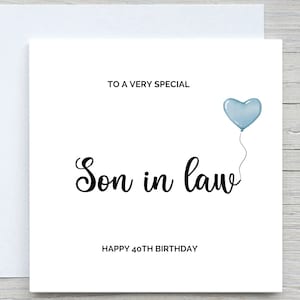 Carte personnalisée de joyeux anniversaire, carte de gendre, carte d'anniversaire pour gendre, carte d'anniversaire de gendre