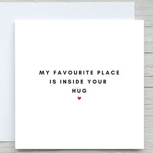 Jubiläumskarte, Mein Lieblingsplatz ist in deiner Umarmung, ich liebe dich Karte, Valentinstagskarte, Jubiläumskarte