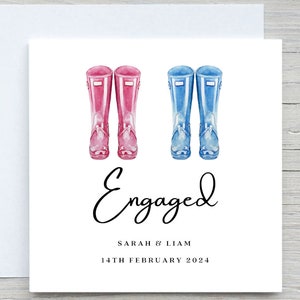 Carte de fiançailles personnalisée, carte de félicitations, carte de fiançailles, cadeaux de fiançailles pour couple, carte de bottes, cadeau de couple