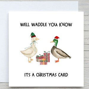 Carte de Noël personnalisée, dandinez-vous bien, vous savez que c'est une carte de Noël, carte de vacances de canard mignon