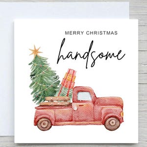 Biglietto di Natale per lui, biglietto bello, biglietto di Natale per marito, biglietto di Natale per papà, biglietto di Natale per fratello, biglietto di Natale con albero di camion