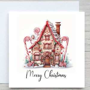 Gepersonaliseerde kerstkaart, vrolijk kerstfeest, kerstkaart, peperkoekhuisje, kerstkaart