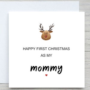 Carte de Noël personnalisée, première carte de Noël pour maman, 1ère carte de Noël pour maman, cadeau de Noël pour maman, première carte de Noël