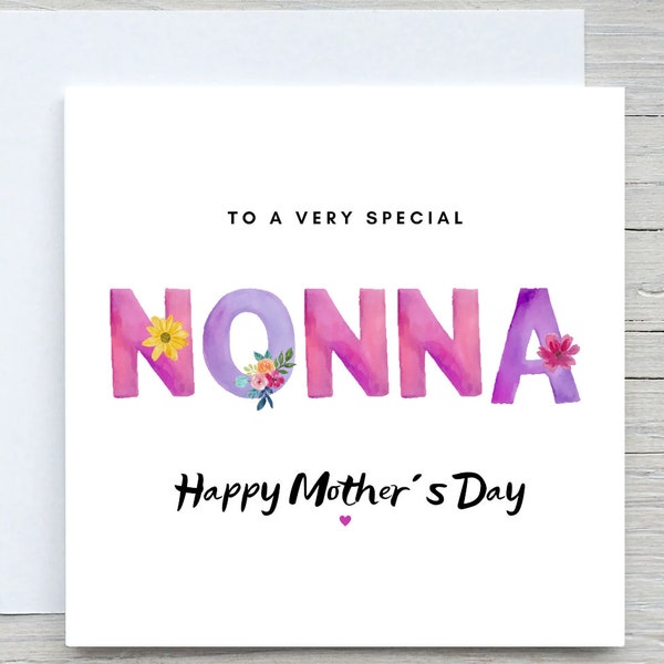 Mothers day card, Nonna Mothers day card, Card for grandma, personalised card for grandmother, Mothers day gift for nonna