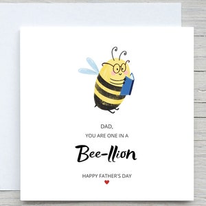 Tarjeta del Día del Padre, Tarjeta para papá, Tarjeta de abeja, Tarjeta para papá uno en un millón
