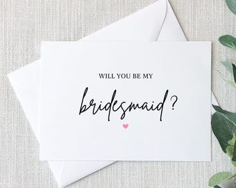 Tarjeta de propuesta de dama de honor: Tarjeta de boda minimalista