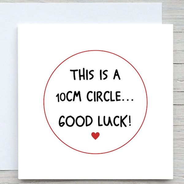 Personalised Baby Shower Card, Funny Baby Shower Card, 10cm Circle, Good Luck Baby Shower, New Baby Card,