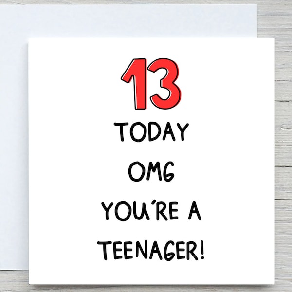 Funny 13th Birthday Card - Etsy Australia