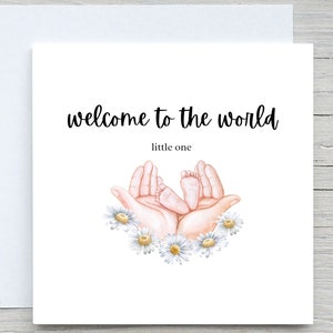 Personalised Welcome To The World New Baby Card, Tiny feet Baby Card, New Born Card