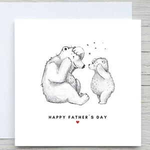 Carte de fête des pères, carte à papa, carte Je t'aime papa, bonne fête des pères, carte mignonne ours, Beary much