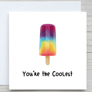 Biglietto di amicizia personalizzato, biglietto di gelato, biglietto sei il più cool, per amico, biglietto amico cool, biglietto zia cool, biglietto zio cool