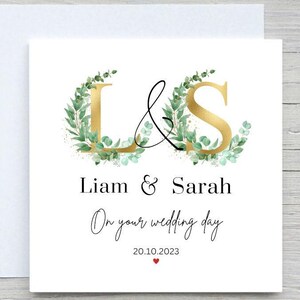 Personalisierte Hochzeitskarte: Frisch verheiratetes Paar, fügen Sie Namen & Datum hinzu