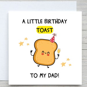 Verjaardagskaart vader, een kleine toast op mijn vader, grappige verjaardagskaart, voor vader, van dochter, van zoon, vaders verjaardagskaart. Cadeau