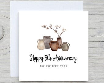 Personalized 9th Anniversary Card: Pottery Anniversary