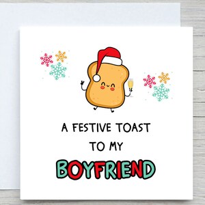 Carte de Noël, carte de toast festif, à mon petit ami, carte de Noël, carte-cadeau de Noël, de petite amie, cadeau de Noël de petit ami