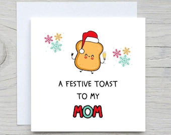 Feestelijke toastkerstkaart voor mama