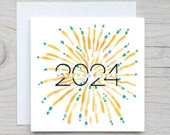 Happy New Year card, 2024 card, Holidays card, personalized Holiday card, New years Card, Custom new year card