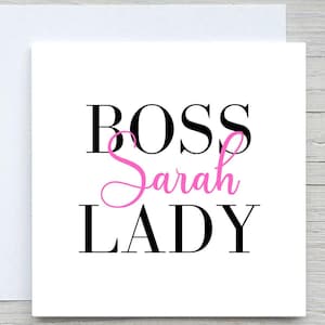 Carte Boss Lady personnalisée : nouveau travail, promotion, félicitations