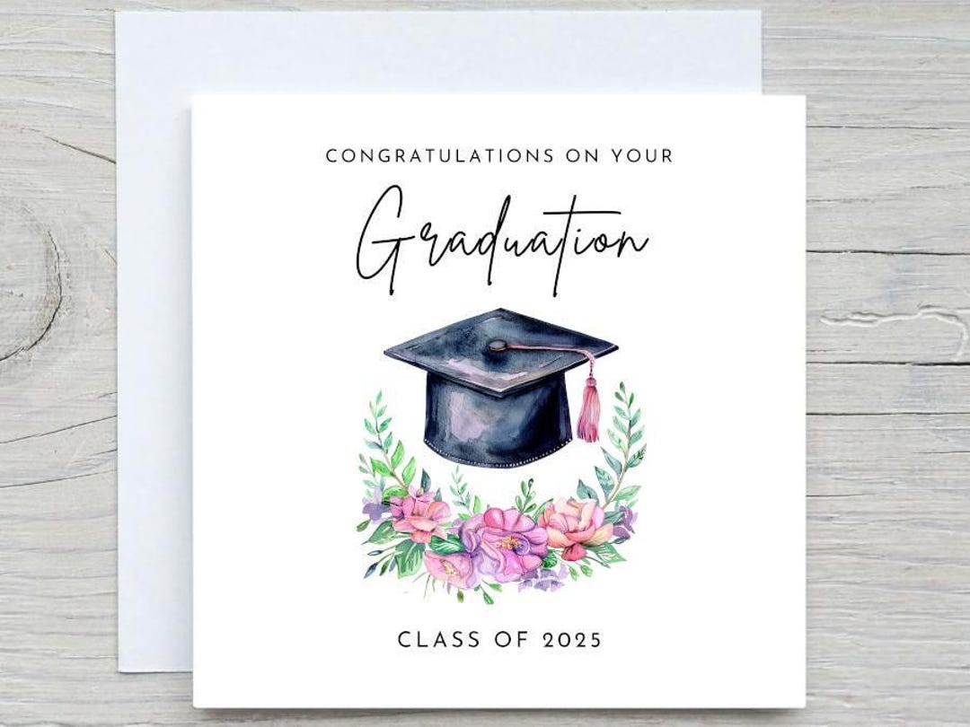 2025 grad card Katie Doodle - Funny, Graduation Card, Class of 2025 Gifts (Handmade in USA), High School Graduation Gifts for Her, Him, Girls, Boys 14.77 oz/yd² (350 g/m²) paperboard 2025 GRADUATION BUILD A GIFT