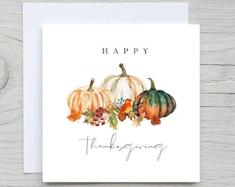 Personalisierte Danksagungskarte: Aquarell Kürbisse, Herbst Design