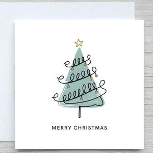 Personalisierte Weihnachtskarte, Frohe Weihnachten, minimalistische Weihnachtsbäume Karte, Weihnachtsgeschenk für sie, für ihn, frohe Weihnachtskarte