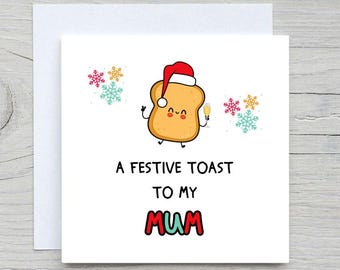 Feestelijke toastkerstkaart voor mama