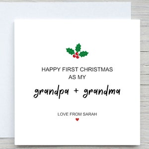 Oma opa kerstkaart, eerste kerstkaart, gepersonaliseerde kerstkaart, kerstcadeau van kleinzoon, kleindochter