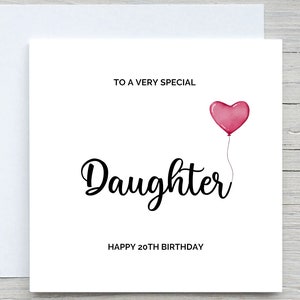 Carte d'anniversaire personnalisée pour fille, carte d'anniversaire pour parent, belle carte pour fille, carte pour elle