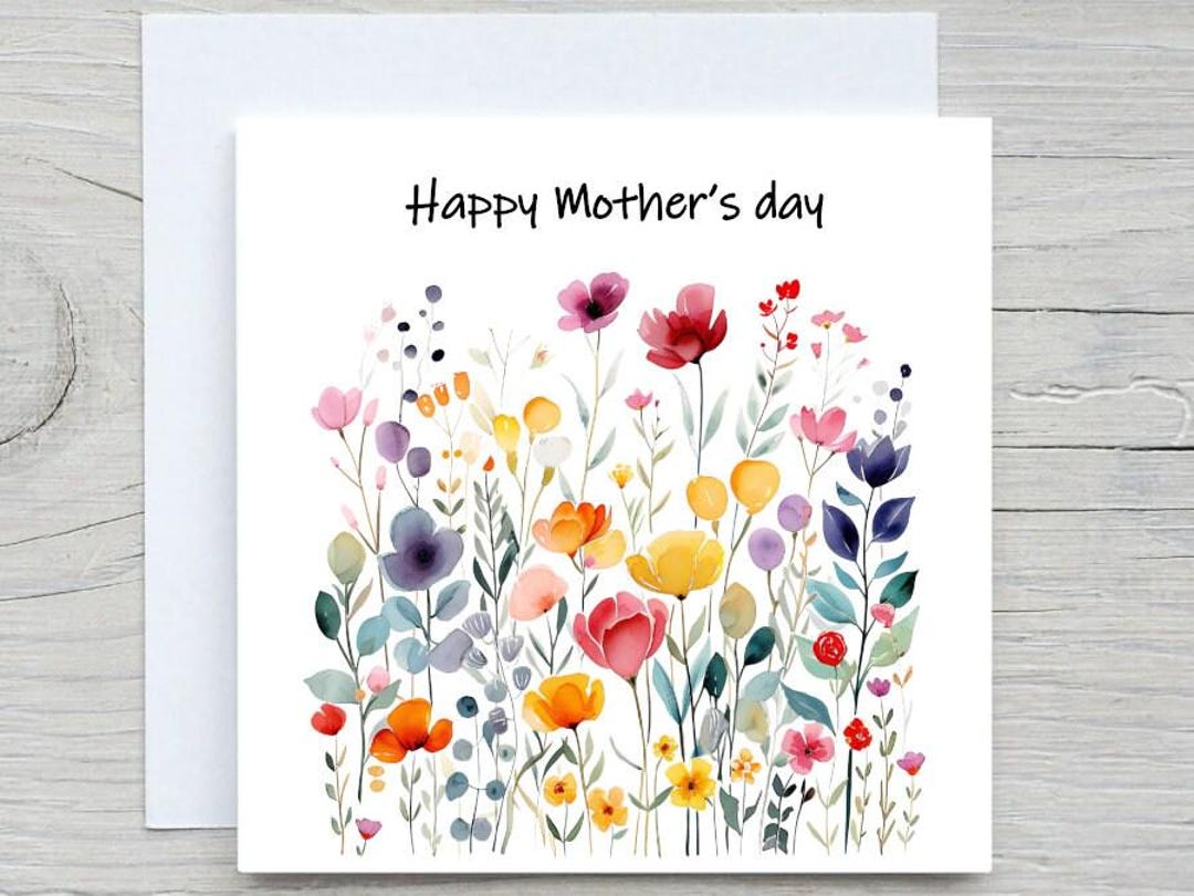 Watercolor Floral Mother's Day Card: Personalized Card for Mom - Etsy