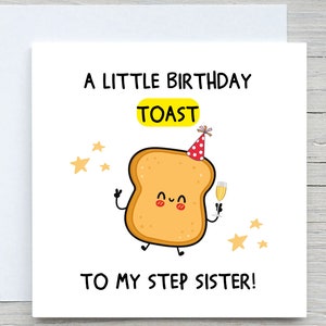 Carte d'anniversaire de belle-soeur, un petit toast d'anniversaire à ma belle-soeur, carte d'anniversaire drôle, pour belle-soeur de demi-frère,