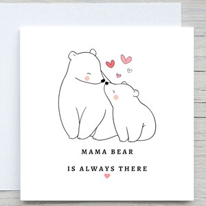Cartão de aniversário, cartão de amor, mamãe urso está sempre lá, para cartão de aniversário de mãe, aniversário de mãe, cartão de dia das mães