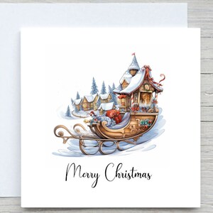 Gepersonaliseerde kerstkaart, vrolijk kerstfeest, kerstkaart, kerstman, kerstkaart