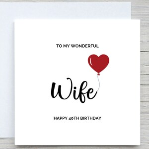 Cartão de feliz aniversário, cartão de esposa, para o cartão de aniversário dela, cartão de aniversário maravilhoso para a esposa