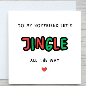 Carte de Noël romantique, carte à petit ami, carte Lets Jingle, carte de Noël, de la carte de Noël de petite amie