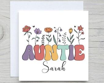 Personalized Aunt Birthday Card: Floral Design