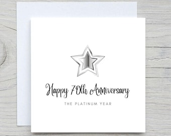 Personalized 70th Anniversary Card: Platinum Anniversary