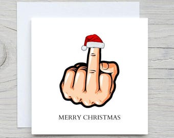 Rude Weihnachtskarte: Mittelfinger Weihnachtskarte