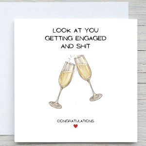 Tarjeta de compromiso personalizada, tarjeta de felicitación, tarjeta para novios, compromiso, felicitaciones por el día de la boda, feliz día de la boda