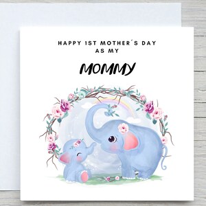 biglietto festa della mamma, prima festa della mamma come mamma, mamma elefante, per la mamma, alla mamma, dal figlio, dalla figlia, dia de la madre