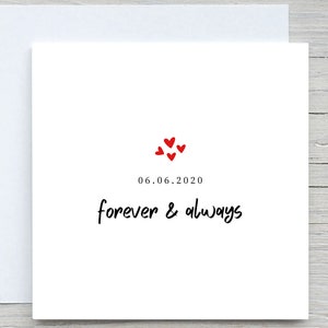 Personalised Anniversary Card, Forever And Always, Love Card, Romantic Card, Husband Wife, Boyfriend, Girlfriend