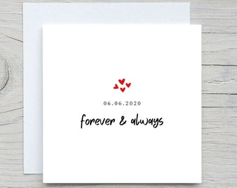 Personalised Anniversary Card, Forever And Always, Love Card, Romantic Card, Husband Wife, Boyfriend, Girlfriend
